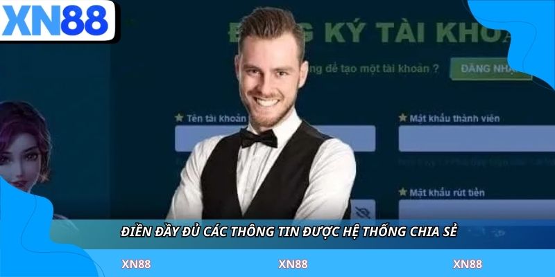 Điền đầy đủ các thông tin được hệ thống chia sẻ